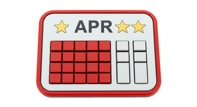 Isolated April Calendar with Stars