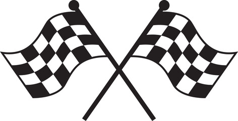 crossed checkered racing flag NASCAR racing flag eps vector illustration  © Mohsin