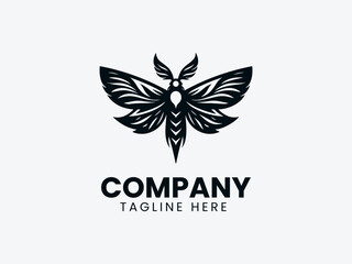 Mothman Vector Logo Design, Cryptid Mothman Logo, Mysterious Mothman Creature Logo