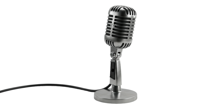 Isolated Vintage Microphone for Broadcasting or Recording