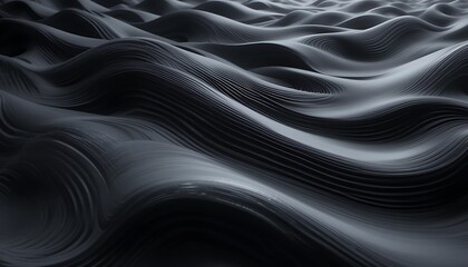 Fototapeta premium Black Dark Abstract Waves Background