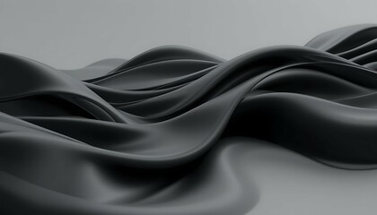 Black Dark Abstract Waves Background