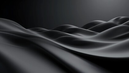 Fototapeta premium Black Dark Abstract Waves Background