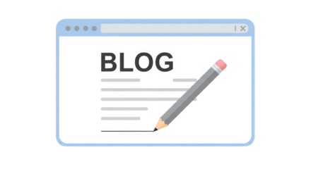 Isolated Blog Page Design with Pencil Icon