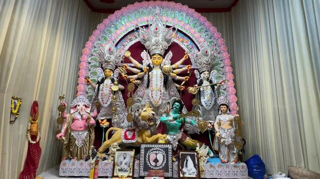 Cute looking Goddess Maa Durga in Kolkata.
