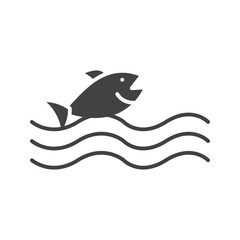 Fish Swimming in Water icon vector image. Suitable for mobile apps, web apps and print media.
