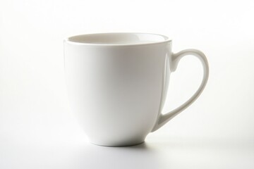 Elegant White Coffee Mug on White Background in Studio Lighting