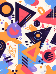 Obraz premium Abstract Geometric Pattern Colorful Shapes Background