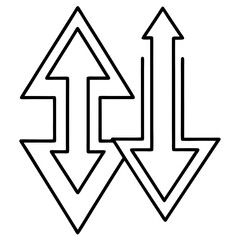 Upload Download Arrows  Premium modern thin line  Icon Image, Stock Photo, and Vector