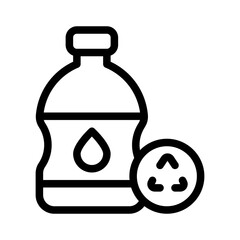 recycled plastic line icon