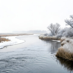 winter landscape with river