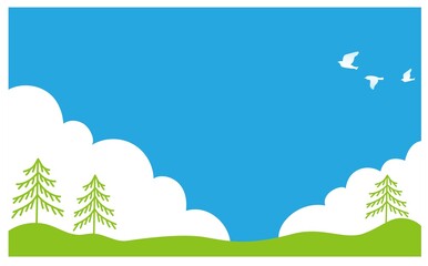 青空の背景イラスト素材