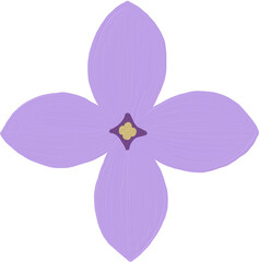 Lilac Flower Oil Paint Doodle