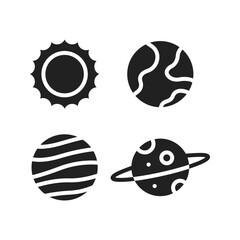 Sun and Planets icon vector image. Suitable for mobile apps, web apps and print media.