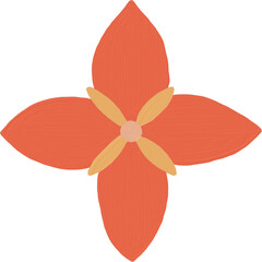 Madder Flower Oil Paint Doodle