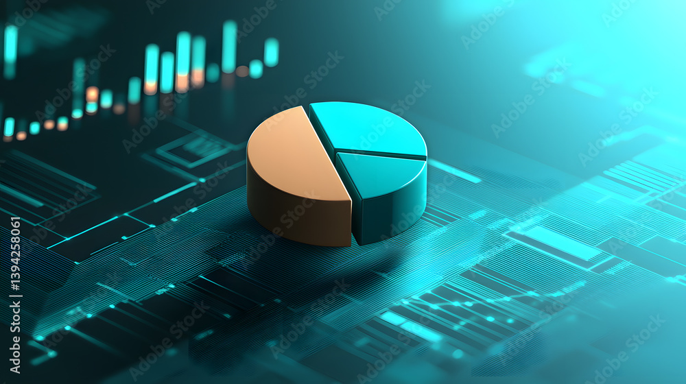 Aufkleber analyzing business performance through floating analytics charts office environment digital imagery 