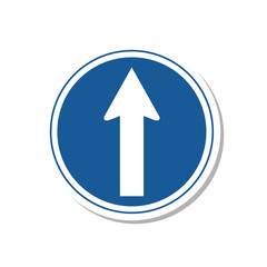 標識のステッカー単品イラスト　指定方向以外進行禁止