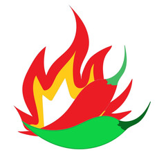 hot and spicy red and green chillies illustration design