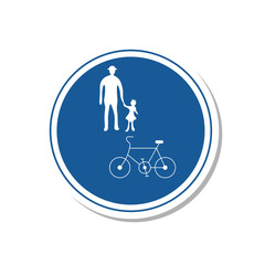 Obraz premium 標識のステッカー単品イラスト 普通自転車等及び歩行者等優先