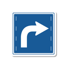 標識のステッカー単品イラスト　進行方向別通行区分