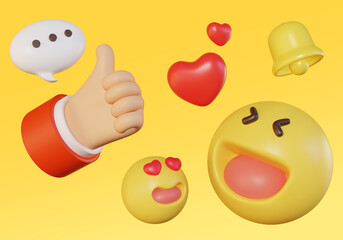 social network media 3D icons