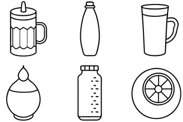 Seltzer Line Art Detailed Sketch for Graphic Illustration and Design  