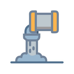 Cement Pipe Pouring Concrete Icon Design