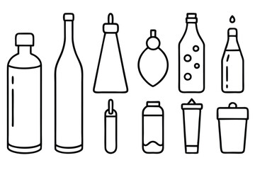 Seltzer Line Art Modern Illustration Concept for Artistic Design Creation  