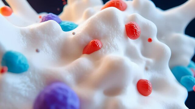 Colorful Whipped Cream Texture Close-Up