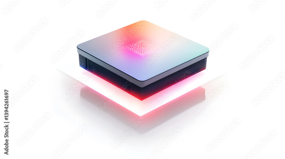 Poster innovative ai technology device modern lab setting digital artwork high-tech environment close-up pe
