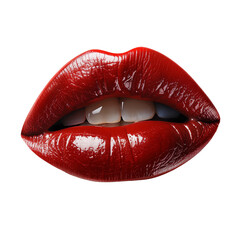 Obraz premium Lips isolated on transparent background. PNG. Generated AI