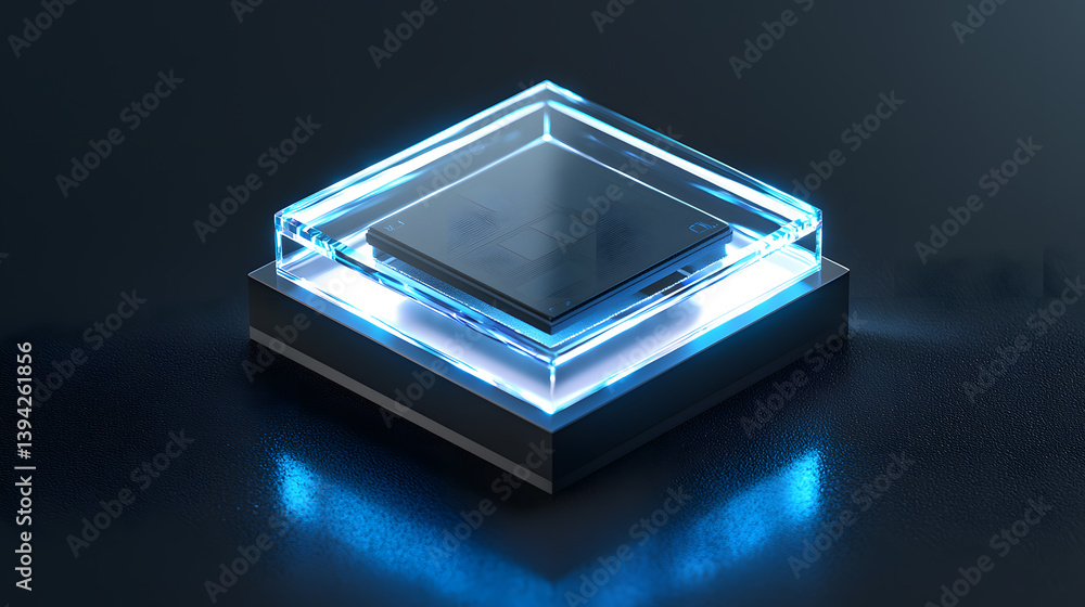 Poster innovative ai chip design technology lab high-resolution image futuristic environment close-up view 