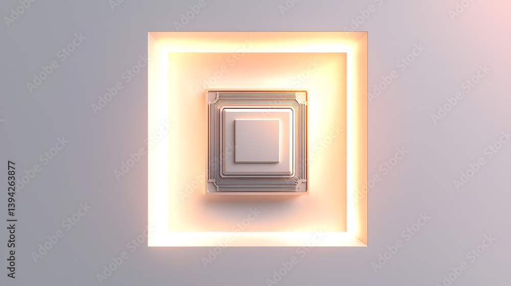 Poster high-resolution ai chip showcase digital environment 3d render technology focus close-up perspective
