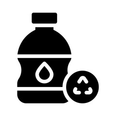 recycled plastic glyph icon