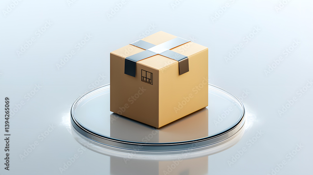 Aufkleber commercial-grade package display studio setting 3d render minimalist environment centered viewpoint 