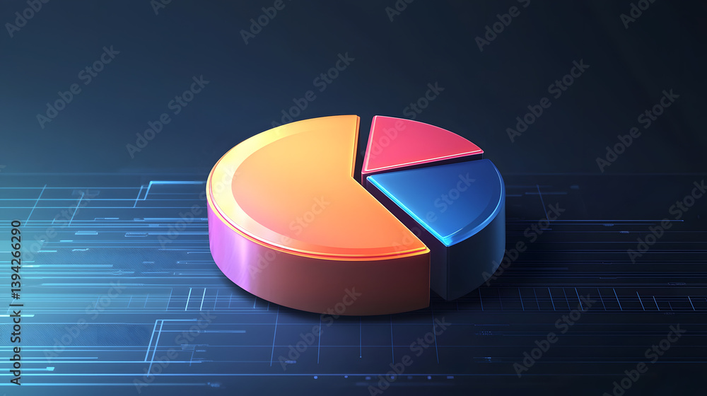 Poster floating analytics chart visualization digital workspace infographic design modern technology enviro