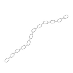 Metal chain with whole or break steel chrome links. Vector illustration.