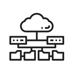 Cloud and Server Data icon vector image. Suitable for mobile apps, web apps and print media.