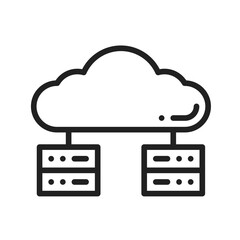 Cloud Data Distribution icon vector image. Suitable for mobile apps, web apps and print media.