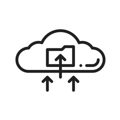 Upload all data on Cloud icon vector image. Suitable for mobile apps, web apps and print media.