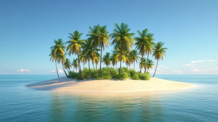 Obraz premium Tropical island paradise, ocean calm