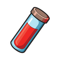 Glass vial medical installment vector art illustration