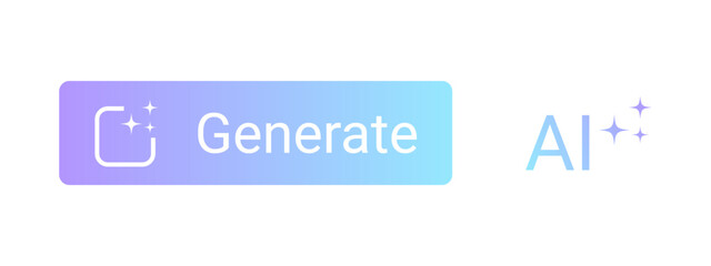 Generative AI logo icon magic sparkle stars symbol , Artificial intelligence sign. Vector ai generated icon button