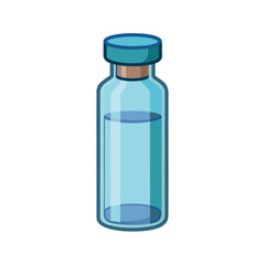 Glass vial medical installment vector art illustration