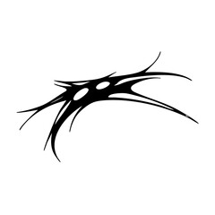 Sharp Abstract Tribal Tattoo Design Logo Dynamic Black Ink Pattern for Body Art, Symbol of Speed, Power, and Intensity
