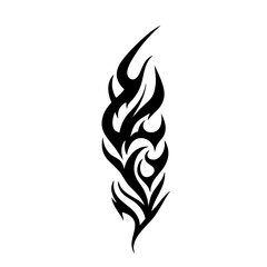 Tribal Flame Tattoo Design – Bold Black Ink Abstract Fire Motif for Body Art, Symbol of Energy, Strength, and Transformation