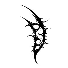 Spiked and Pierced Tribal Tattoo Design Logo Fierce Black Abstract Artwork Symbolizing Strength, Protection, and Raw Energy