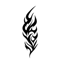 Tribal Flame Tattoo Design – Bold Black Ink Abstract Fire Motif for Body Art, Symbol of Energy, Strength, and Transformation