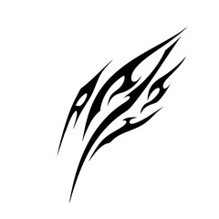 Spiked Abstract Tribal Tattoo Design Logo Symmetrical Black Ink Pattern with Organic Curves and Aggressive Style for Tattoo Inspiration and Graphic Art Projects