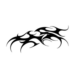Flaming Tribal Tattoo Design Logo Dynamic Black Abstract Artwork Symbolizing Energy, Freedom, and Fierce Passion